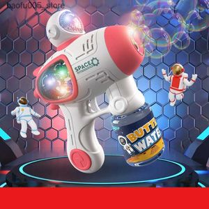 Jeux de nouveauté Jouets de bain pour bébé Équipement spatial Pistolet à bulles Machine à lumière colorée pour enfants Soufflage d'eau automatique Faire de la musique Q240307