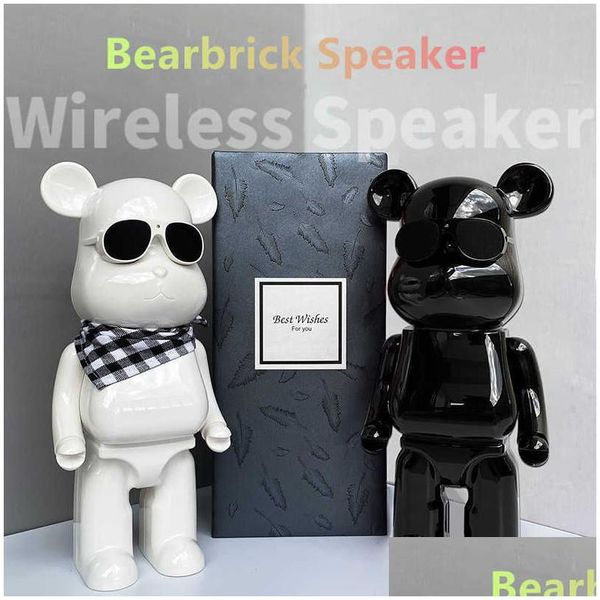 Jeux de nouveauté Bearbrick Haut-parleur Violence Ours Bluetooth Dessin animé TWS sans fil Téléphone portable Ornements pour ordinateur portable Décor à la maison T221013 Drop D Dh0Ej