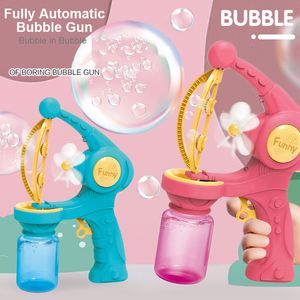 Juegos novedosos Big Bubble Gun Bubble In Bubble Niños Máquina automática de burbujas Ventilador de dibujos animados Máquina de burbujas Soplador Jabón Juguetes al aire libre Niños 230719