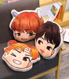Nieuwheid Games BTS BOMBOVE JEUGD LEAGUE Rond Lovely Pillow Q -versie Plush speelgoed om het 5e verjaardag Gift Korean9035526 te herdenken