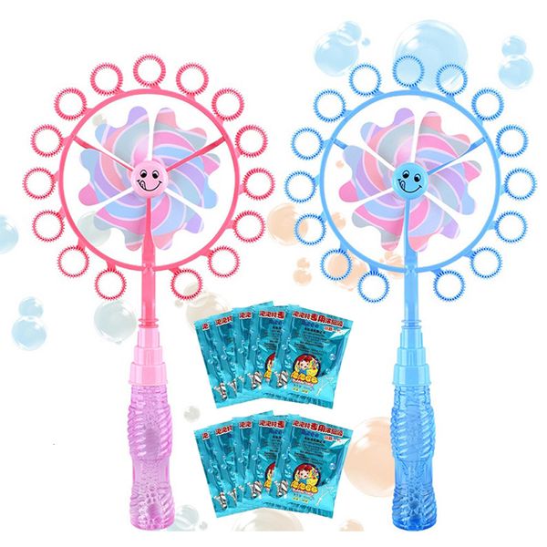 Jeux de fantaisie Machine à bulles pour enfants avec des bulles concentrées Liquide Extérieur Moulin à vent Pistolet Jouets Enfants Maker Souffleur 230726