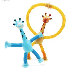 Novelty Games Children Suction Cup Toys Pop Tubes Stress Relief Telescopic Giraffe Fidget Toys Sensory Bellows Toys Anti-stress Squeeze Toy T230504