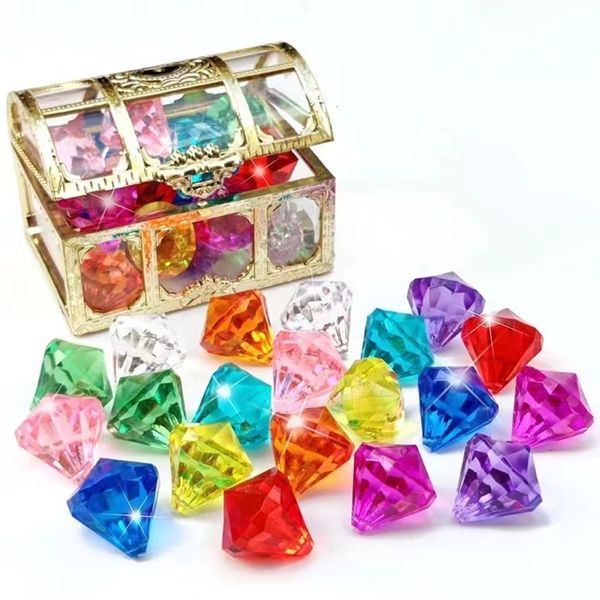 Nouveauté Jeux Coloré Pierre Diamant Gem Pirate Trésor Bijou Enfants Natation Plongée Piscine Partie Jeter Jouet Pour Filles Garçon BRICOLAGE Artisanat 230621