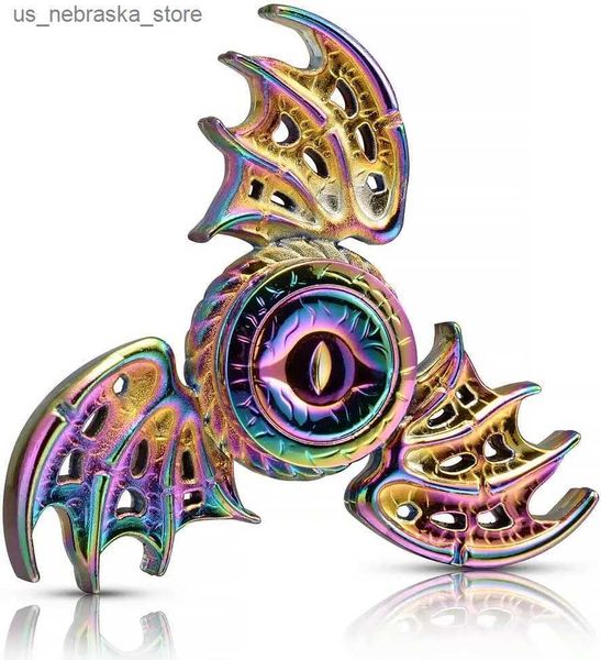 Jeux de nouveauté Dragon Wings Eye Tri fidget Spinner Metal Hand Spinner à faible bruit à grande vitesse Focus jouet avec acier roulements lubrifiants Q240418