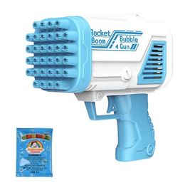 Nieuwheid Games Elektrische bubbel Bazooka Gatling Bubbles Gun speelgoed 32-holes Automatische bubbelmachine Summer Outdoor Soap Water Game Baby Kids Toys 230130