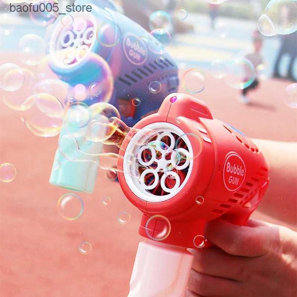 Jeux de nouveauté Machine à bulles électrique lumière clignotante musique souffleur automatique donc pistolet à bulles d'eau pour enfants jouets d'extérieur pour enfants 220621 Q240307