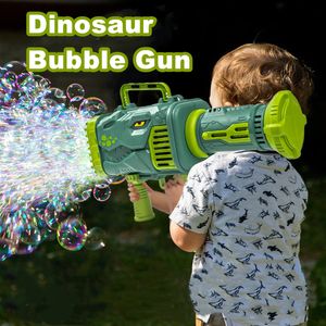 Nouveauté Jeux est Dinosaur Bubble Machine Jouet 32 Trous Drôle Électrique Automatique Bazooka Bubble Maker Gun Outdoor Party Enfants Jouets Cadeaux 230609
