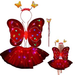 Novelty Games Fairy Princess Costume Girl Fairy Costume Set avec des ailes de papillon Girls Princess Fairy Costume Set avec des ailes baguette et bandeau 230621