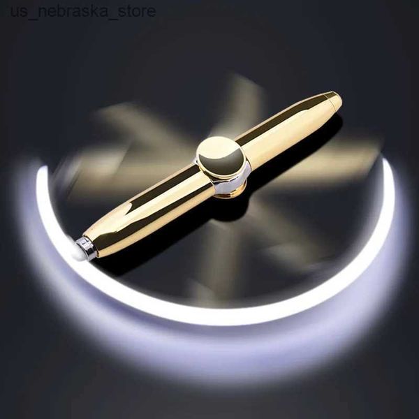 Jeux de nouveauté fidget Spinner doigté gyro lumière multifonctionnelle stylo Edc doigt Spiral Metal Creative Fun Gift Dinger Spinner Pen Q240418