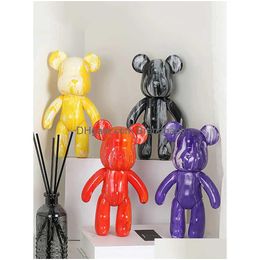 Neuheit Spiele Fluid Bear Set Handgemachte DIY Iti Bearbrick Statue Manuelle Eltern-Kind-Spielzeug Malerei Gewalttätige Skulptur Home Drop Lieferung Dhu9T