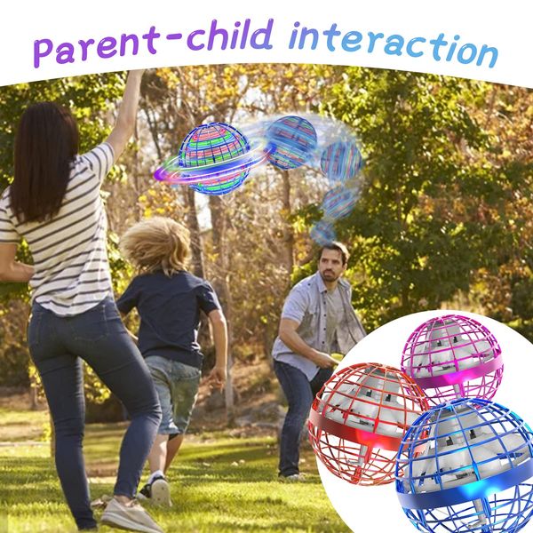 Jeux de nouveauté Flying Ball Neba Orb Toy Globe Hover 2.0 Boomerang Drone avec lumière RVB magique flottant envolée mini cadeau pour garçons filles Amotr