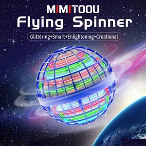 Jeux de nouveauté Flying Orb Ball Toy Magic Neba Hover Boomerang 360° Rotation Spinner Mini Drone pour enfants Adts Extérieur Intérieur Flottant Dhqes