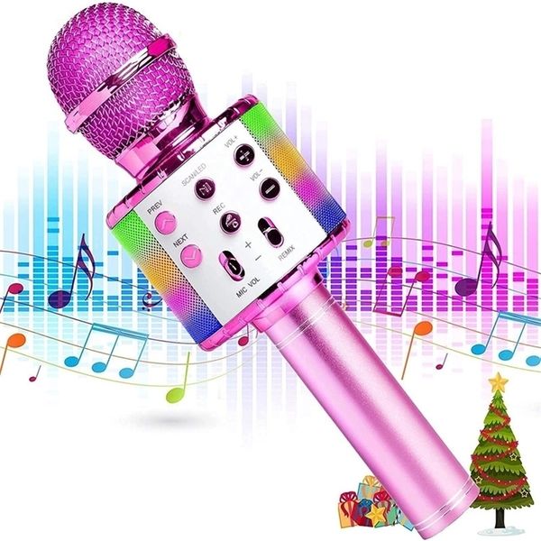 Juegos novedosos Juguetes divertidos para niñas de 4 a 15 años Micrófono de karaoke de mano Regalos de cumpleaños para niños 8 9 10 11 años Niños Niña 221105