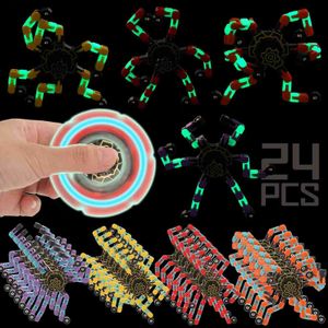 Jeux de nouveauté Sensor drôles fidget jouets brillent dans la chaîne transformable sombre jouet du jouet bricolage Robot mécanique spinner Q240418