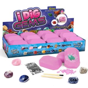 Jeux de nouveauté Kit de découverte de pierres précieuses Kits d'excavation de diamants Gemologie minière éducative pour enfants Ensemble de jeu de creusement de pierres précieuses Jouets pour enfants 231202