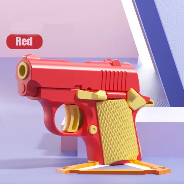 Novità Giochi Gun Fidget Toys Stampa 3D Cartoon Ravanello in plastica Bambini Peluche Carta Decompressione Antistress Giocattolo