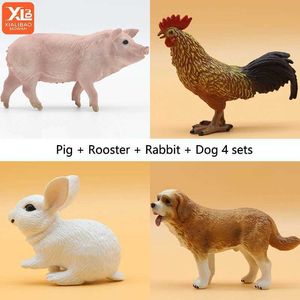 Jeux de nouveauté jeux de haute qualité voltry porche chien lapin coq simulation de ferme animaux de ferme modèle figures miniatures