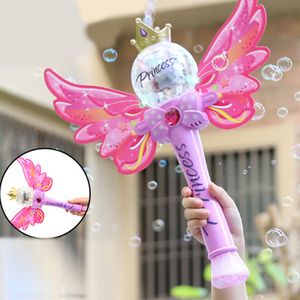 Nieuwheid Games Kids Magic Wand Party Water Bubble Machine Blower Toy Electric Wedding Soap Pomperos Outdoor For Children 230111