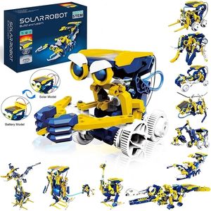 Juegos novedosos Niños Robot solar Juguetes 11 en 1 STEM Aprendizaje educativo Kit de ensamblaje de bricolaje Conjunto de construcción de ciencia Regalos para niños y niñas 220930