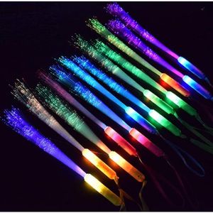 Nieuwigheid Games LED Light Up Fiber Optic Wands Glow Sticks Knipperende Concerten Rave Kleurrijk Concert met Riem Toont Speelgoed 230619