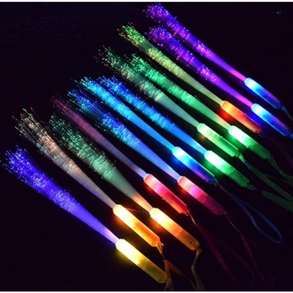 Nouveauté Jeux LED Light Up Fibre Optique Baguettes Glow Sticks Clignotant Concerts Rave Concert Coloré avec Sangle Montre Jouets 230619