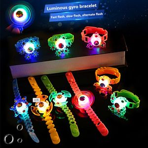 Nieuwigheid Games Lichtgevende Pols Band Handleiding Roterende Zachte Flash Gyro Armband LED Cartoon Lichten Glow In kerst Kinderen speelgoed 230617