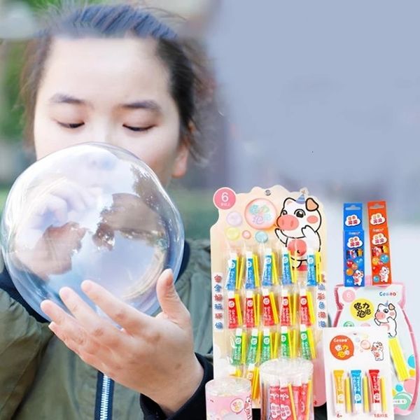 Juegos novedosos Magic Bubble Glue Toy Blowing Colorful Ball Plastic Balloon Won t Burst Safe para niños Niños Niñas Regalo 230209