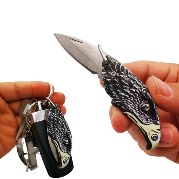 Juegos de novedad Llavero en miniatura Cuchillo Águila Cabeza en forma de bolsillo Gota Entrega Juguetes Regalos Gag DHQKF