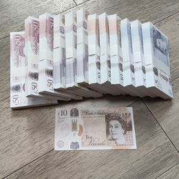 Juegos novedosos Película Dinero Juguetes Reino Unido Libra Gbp Británico 50 Películas de utilería conmemorativas Jugar dinero falso