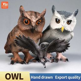 Jeux de nouveauté Nouveau simulation Bird Animal Owl Figurines Wild Large Bird Miniature Action Figure Modèle de décoration Modèle COLLECTE POUR KIDES Gift Y240521