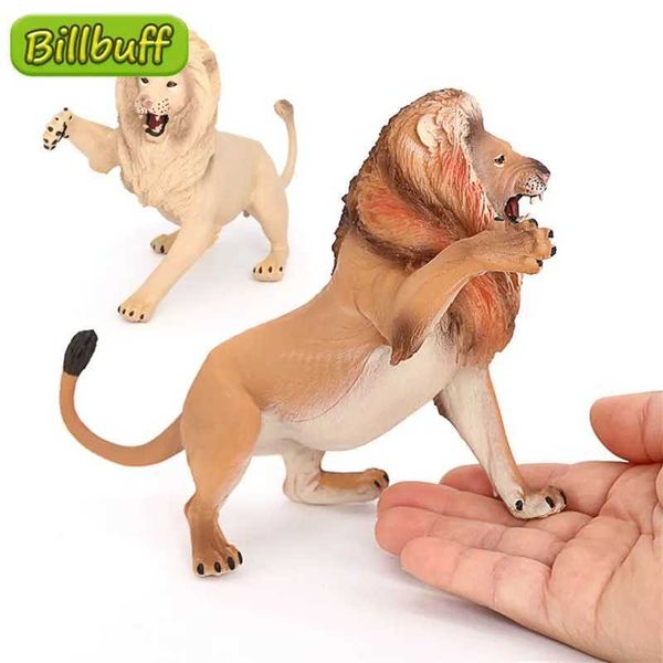 Jeux de nouveauté Nouvelle simulation Wild Animal Action Action Plastique Abs Abs Lion Baby Figures Collection Dolls PouetS Toy for Children Gift Y240521