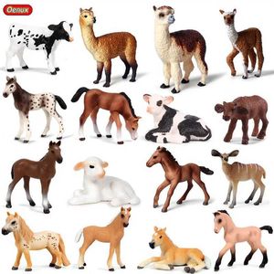 Nieuwheid Games Oenux Farm Dieren Simulatie Leuke modelactie Figuur Alpaca Cow Horse Figurines Schapen geit miniatuur educatief speelgoed voor kind Y240521