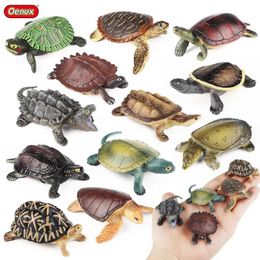 Jeux de nouveauté Oenux Sea Life Animals Simulation Mini Leatherback Tortoise Turtle Ocean Model Figurines Action Figures Montessori Kid Toy Gift Y240521