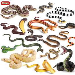 Jeux de nouveauté Oenux Simulation Forest Savage Snakes Animaux Modèle Wild Cobra Cobra RattlesNake Python Figures d'action Party Favor Decor Kids Toy Gift Y240521