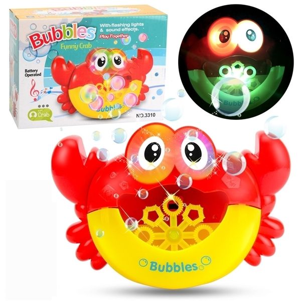 Jeux de nouveauté Machine à bulles en plein air Pistolet soufflant Grenouille Crabes Bébé enfants Bain Maker Baignoire De Natation Savon Eau Jouets pour Enfants Avec Musique 221007