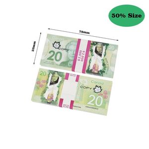 Juegos novedosos Prop Juego canadiense Copia Dinero Dólar Cad Fbanknotes Entrenamiento en papel Billetes falsos Accesorios de película Entrega de entrega Juguetes Regalos Gag Dhqpk