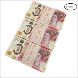 Jeux de nouveauté Prop Jeu Argent Copie Livres britanniques Gbp 100 50 Notes Extra Bank Strap Films Jouer Faux Casino Po Booth Drop Livraison Jouets Gi Dhbez6U2B