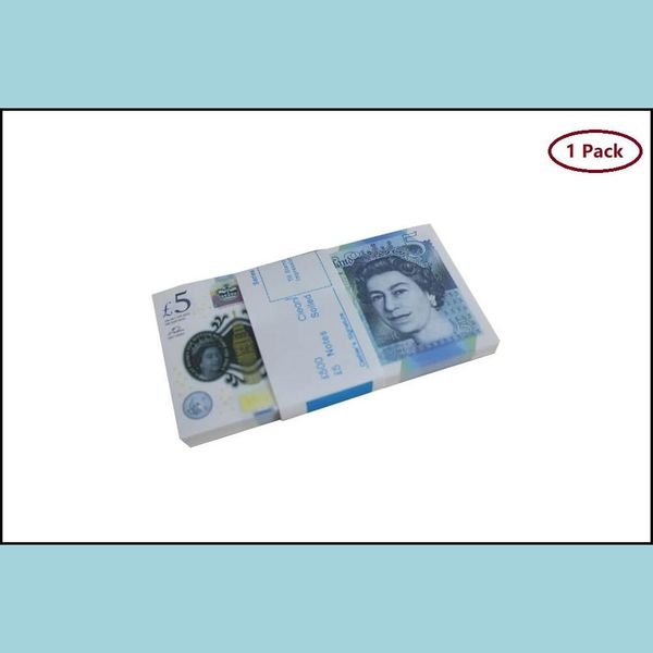 Jeux de nouveauté Prop Jeu Argent Copie Livres britanniques GBP 100 50 Notes Extra Bank Strap Films Jouer Faux Casino Po Booth Drop Livraison Jouets Gi DhbezWYA4