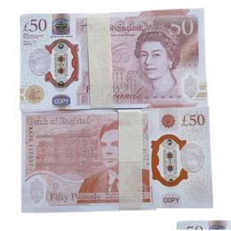Jeux de nouveauté Prop Money Copie Billet de banque Faux Jouets UK Livres GBP British10 20 50 Eur Billet commémoratif Faux Billet Notes Jouet F Dhci5