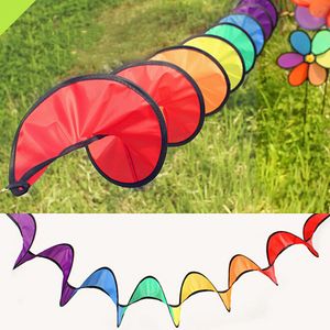 Juegos novedosos Arco Iris espiral molino de viento carpa colorido viento Spinner jardín decoraciones para el hogar 230605