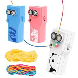 Juegos novedosos Lanzador de cuerda Hélice con controlador de cuerda Lazo de mano Lazo Tirador Propulsor Juguetes eléctricos para niños 230710