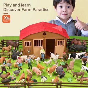 Nouveauté jeux simulation animaux de ferme voltry vache cochon chien poulet poulet canard goose cub figurines modèles figures jouet éducatif pour enfants y240521