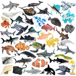 Nouveauté jeux simulation marine mer life figurine réaliste rabat de tortue réaliste voile de poisson-pêche modèle d'action figurines toys éducatifs pour enfants y240521
