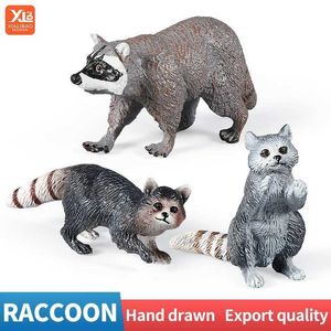 Nieuwheid Games Simulatie Wild Figurines Raccoon Model Actie Figuren Forest Dieren speelgoed Huis Miniatuur Decoratie Kinderen Onderwijs Kerstmis Gift Y240521