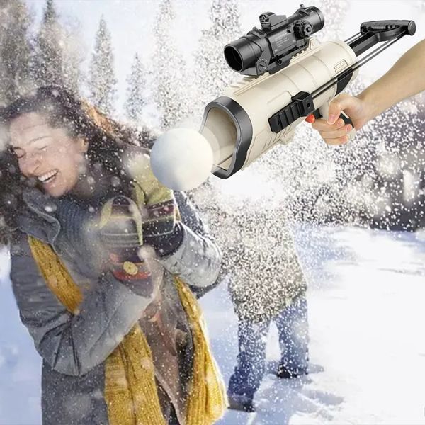 Juegos de novedad Lanzador de bolas de nieve 6 engranajes Herramienta de fabricación ajustable Invierno Deportes al aire libre Nieve Juguete para niños Regalo 231030