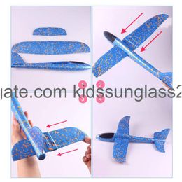 Jeux de nouveauté Stobok Mode de vol Planeur en mousse Avion Modèle d'avion Lancer manuel Jouets Sports de plein air pour enfants 48 cm Bleu Ajouter Amiw7