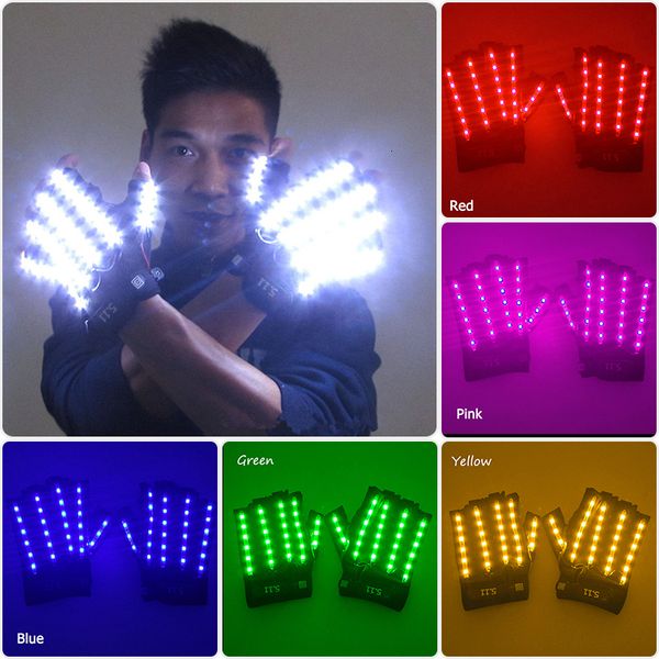 Nouveauté Jeux Style 1 pair2pcs Gants LED Rave Light Half Finger up Lighting Dance Party Stage Performance Décoration 230619