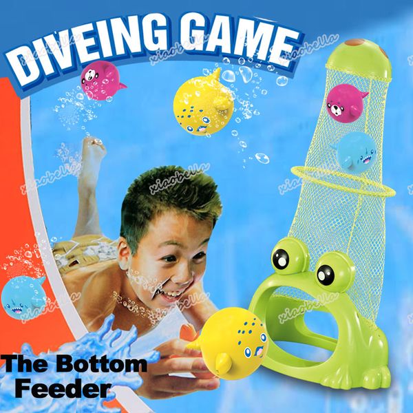 Juegos novedosos Juguetes de entrenamiento de buceo de verano Alimentar a la rana Juego Alimentador inferior Piscina subacuática Baño de buceo para niños y niñas 230412