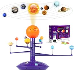 Nieuwigheidsspellen Het planetaire model van het zonnestelsel roteert acht planeten Projectie 3D astronomisch apparaat om kinderen wetenschap te leren Stamspeelgoed 231215