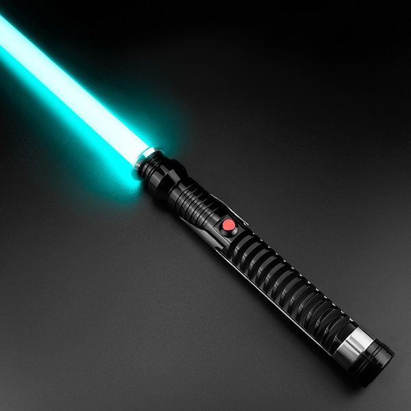 Jeux de nouveauté THYSABER Poignée en métal Heavy Dueling Pixel QuiGon Jinn Lightsaber Smooth Swing LED Changement de couleur 230619